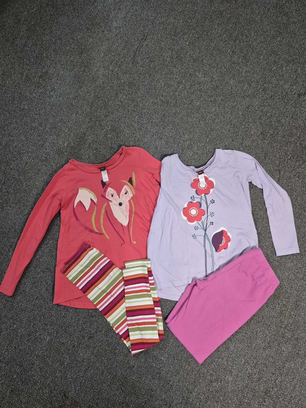Tea Collection & Hanna Andersson Girls Size 7 Bundle 4 Pc Fox Floral Leggings